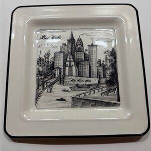 Giacomo Brunelli “Cities Series” New York Square Salad Plate – 7.5”